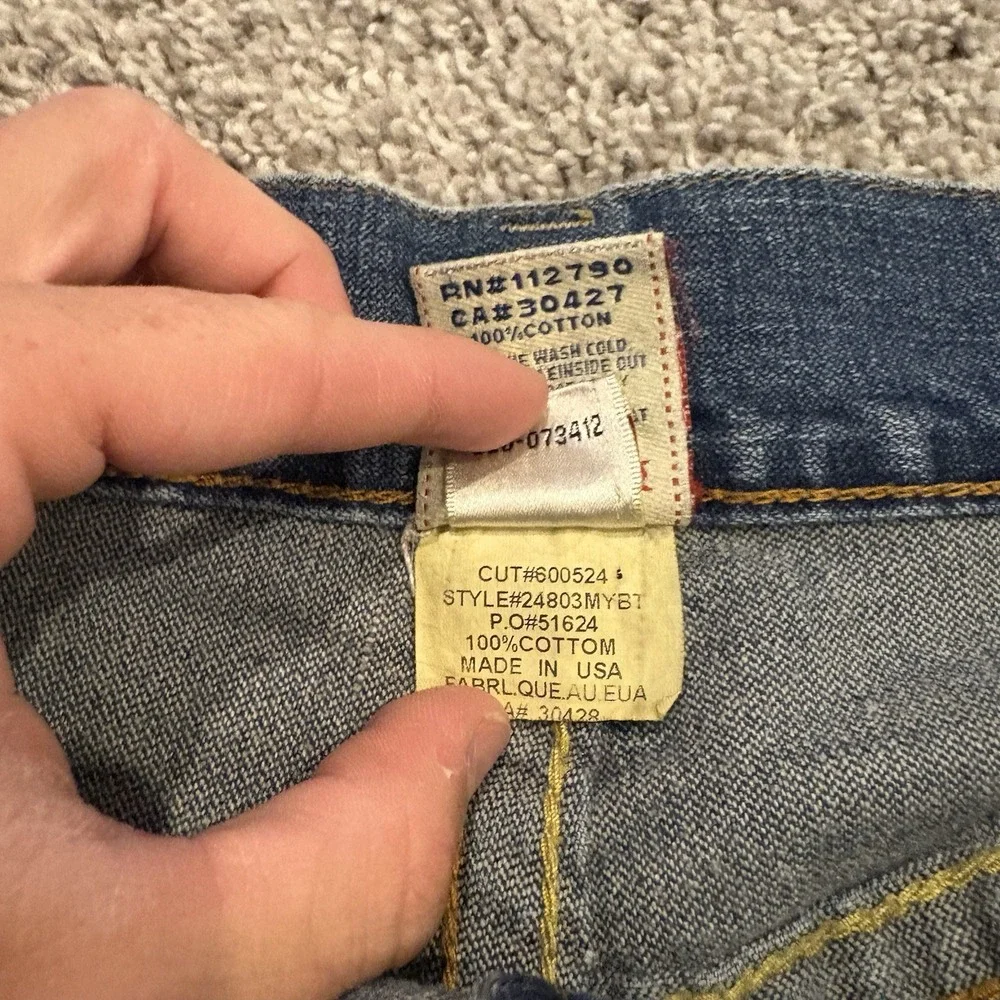 Y2K True Religion Billy Super T Jeans 32x33 FIT 34x33 5 Pocket USA Unique Biker
